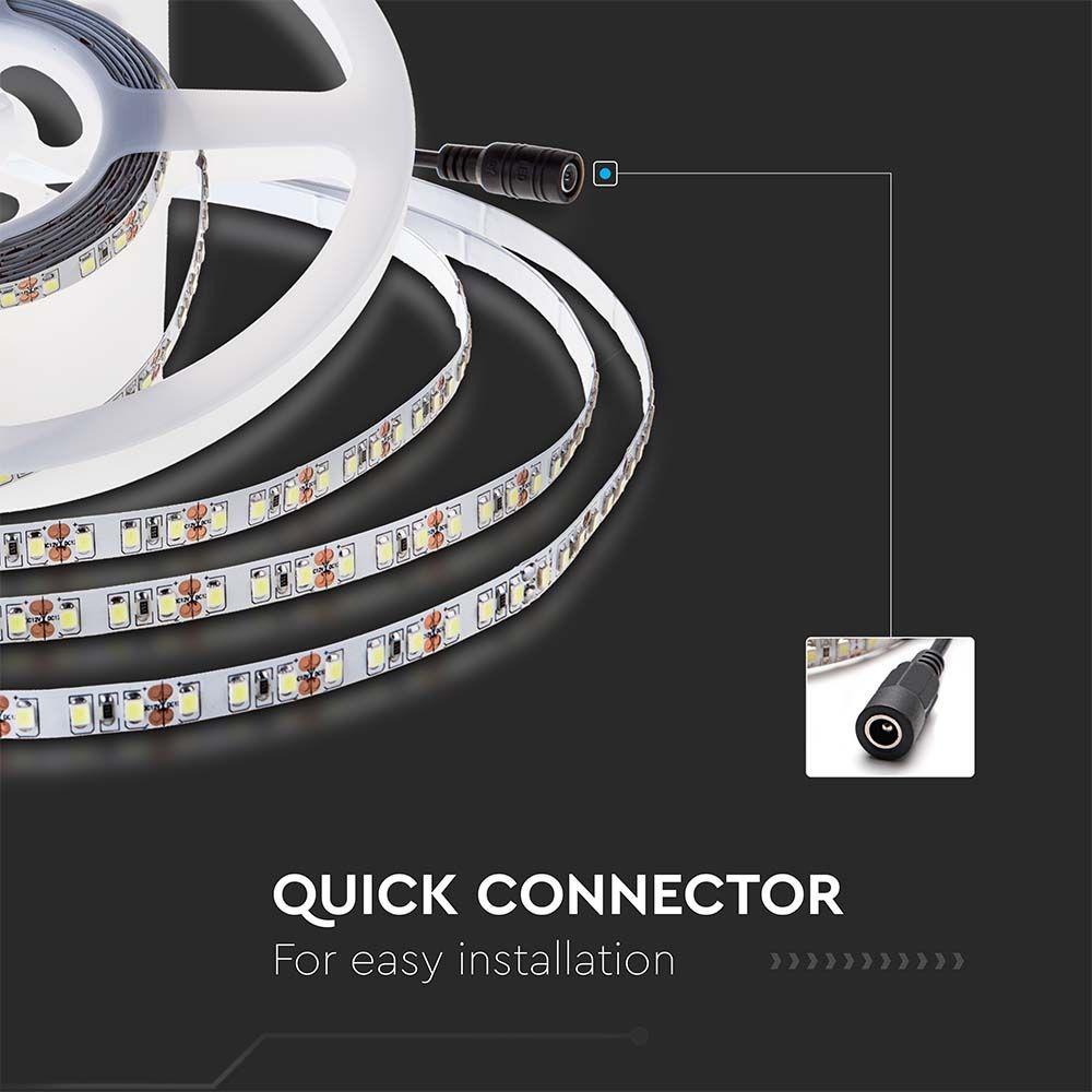 VT-2835 126 8W/M LED STRIP LIGHT 6400K IP20 24V (5M/ROLL)(PRICE PER M)