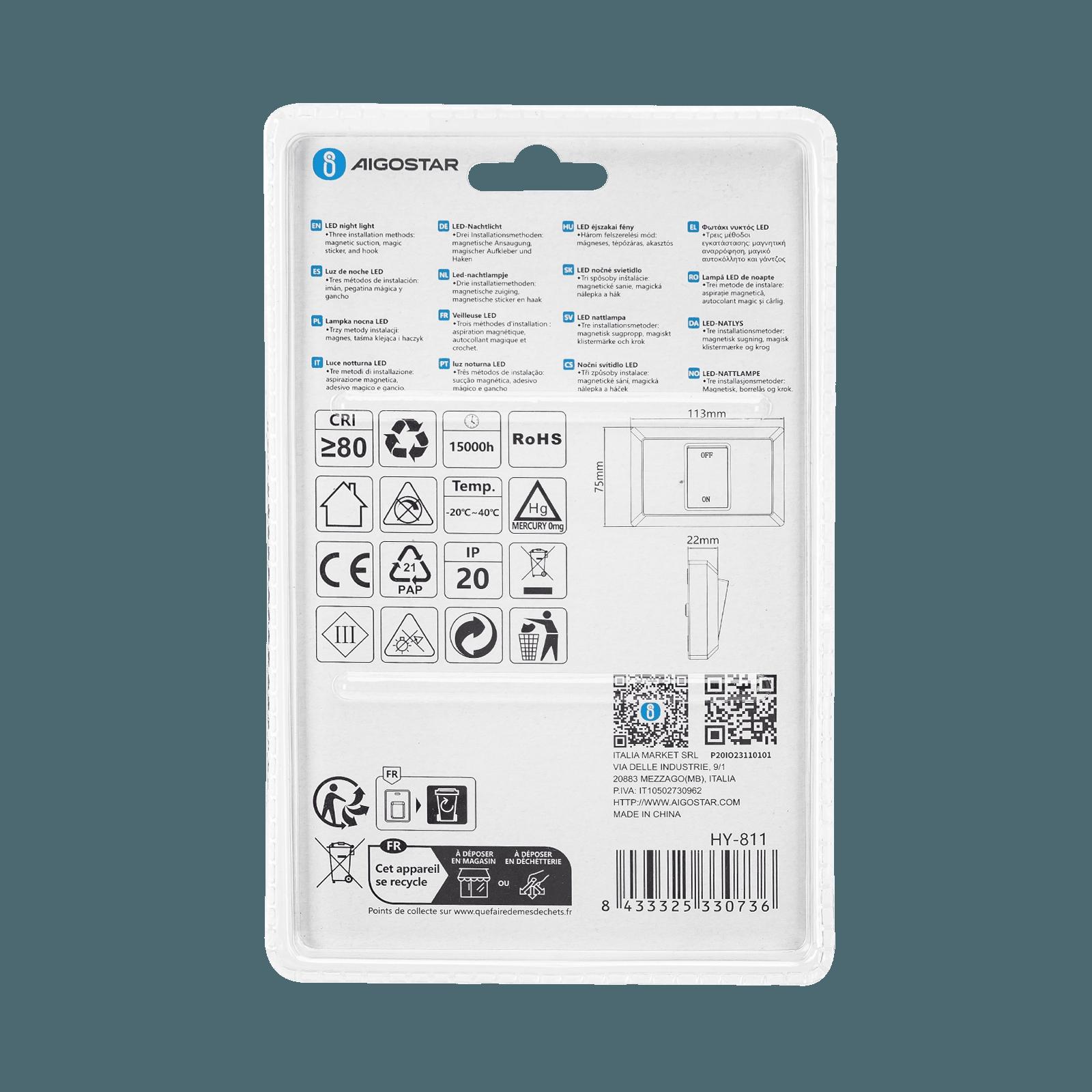 Lampka nocna 6500K AAAx4 220 lm