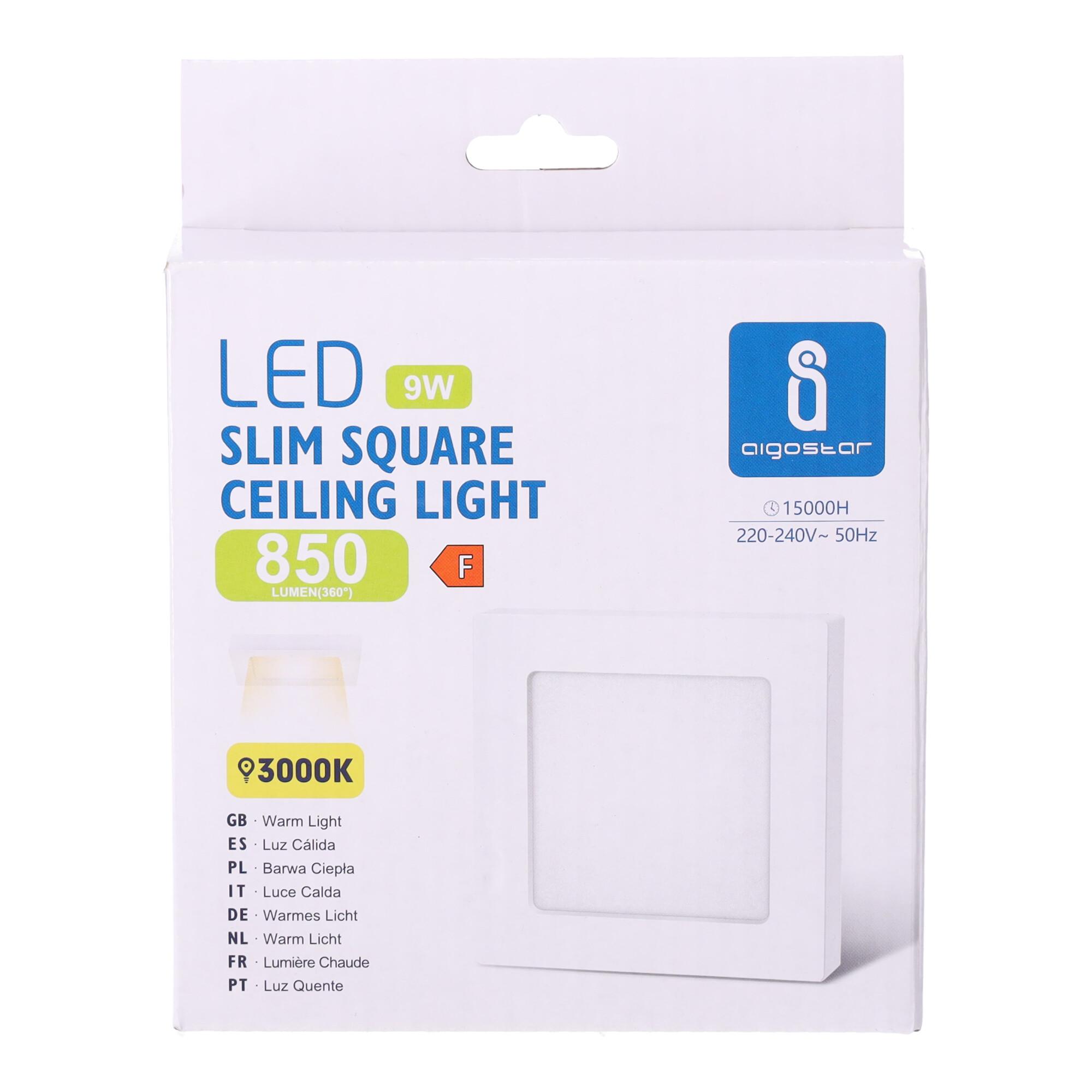 E6 LED  Surface-mounted Square Downlight 9W Yellow Light