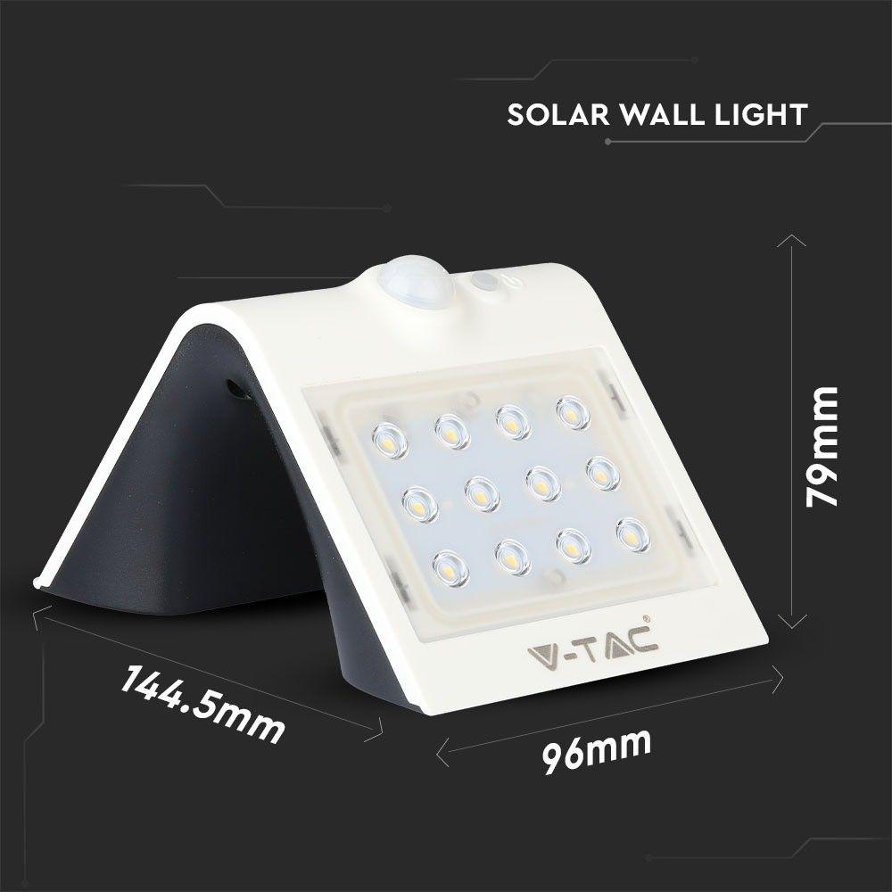 VT-767-2 1.5W LED SOLAR WALL LIGHT 4000K -WHITE +BLACK BODY