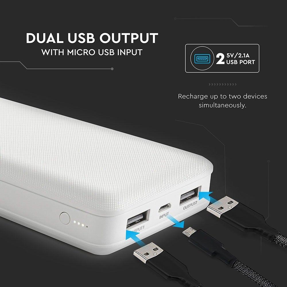 VT-3502 20000mAh POWER BANK-WHITE