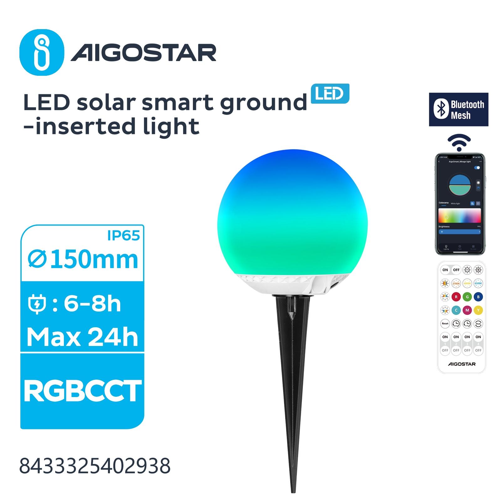 LED SOLAR SMART UNDERGROUND /BLUE TOOTH MESH/SPLIT/20W/RGBCCT/IP65/S∅150MM/COLORED BALL