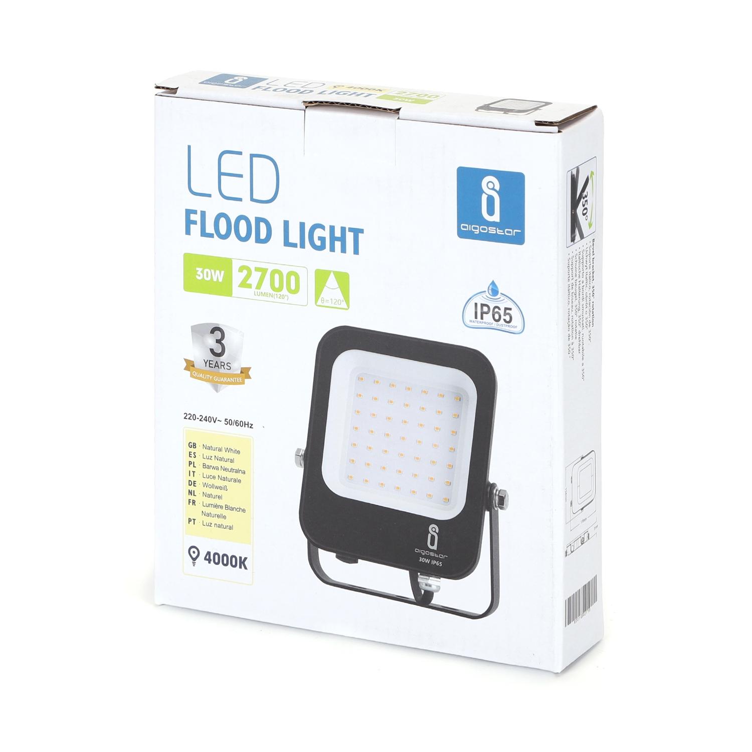 LED Floodlight Black 30W