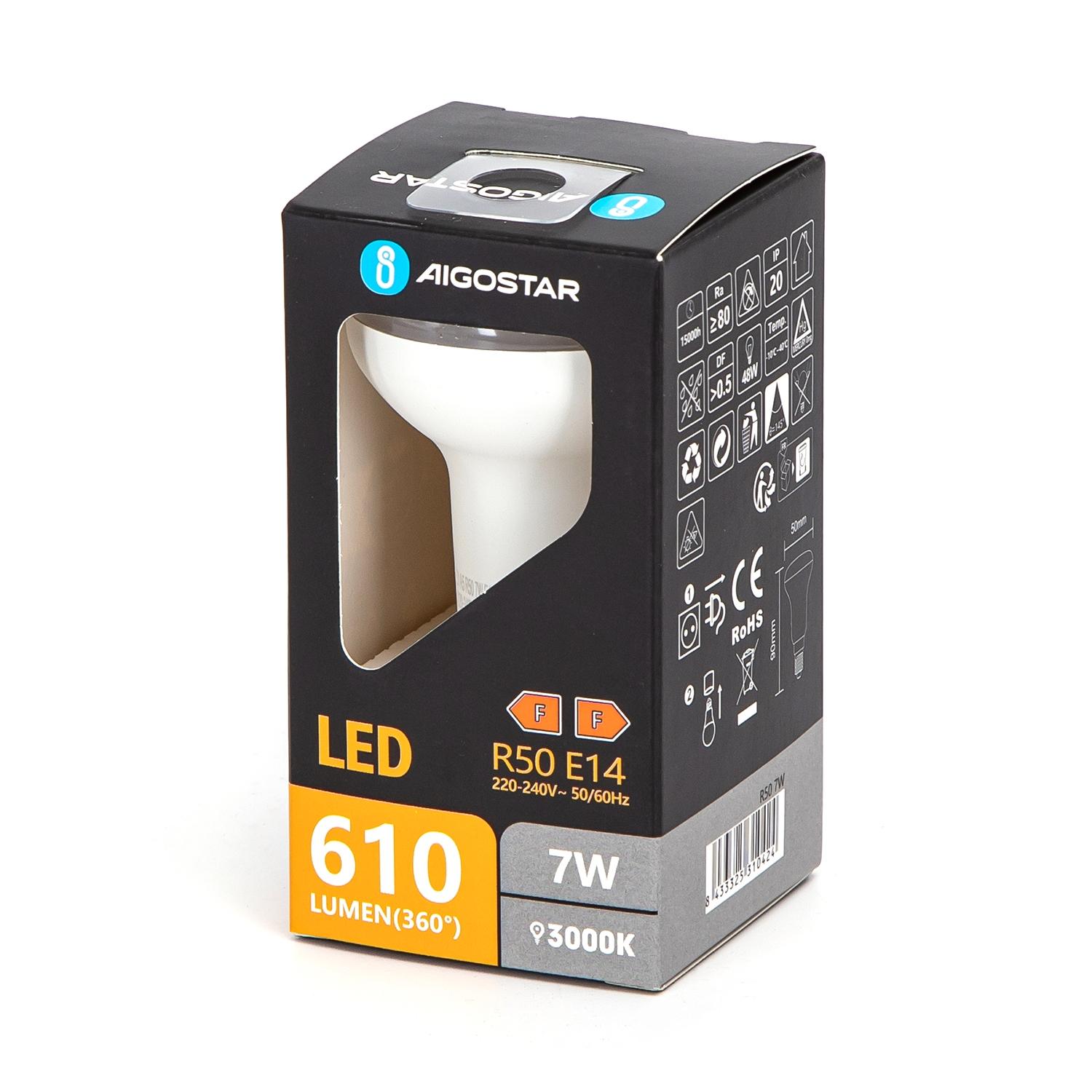 LED R50 E14 7W 3000k (7W,E14,3000K)