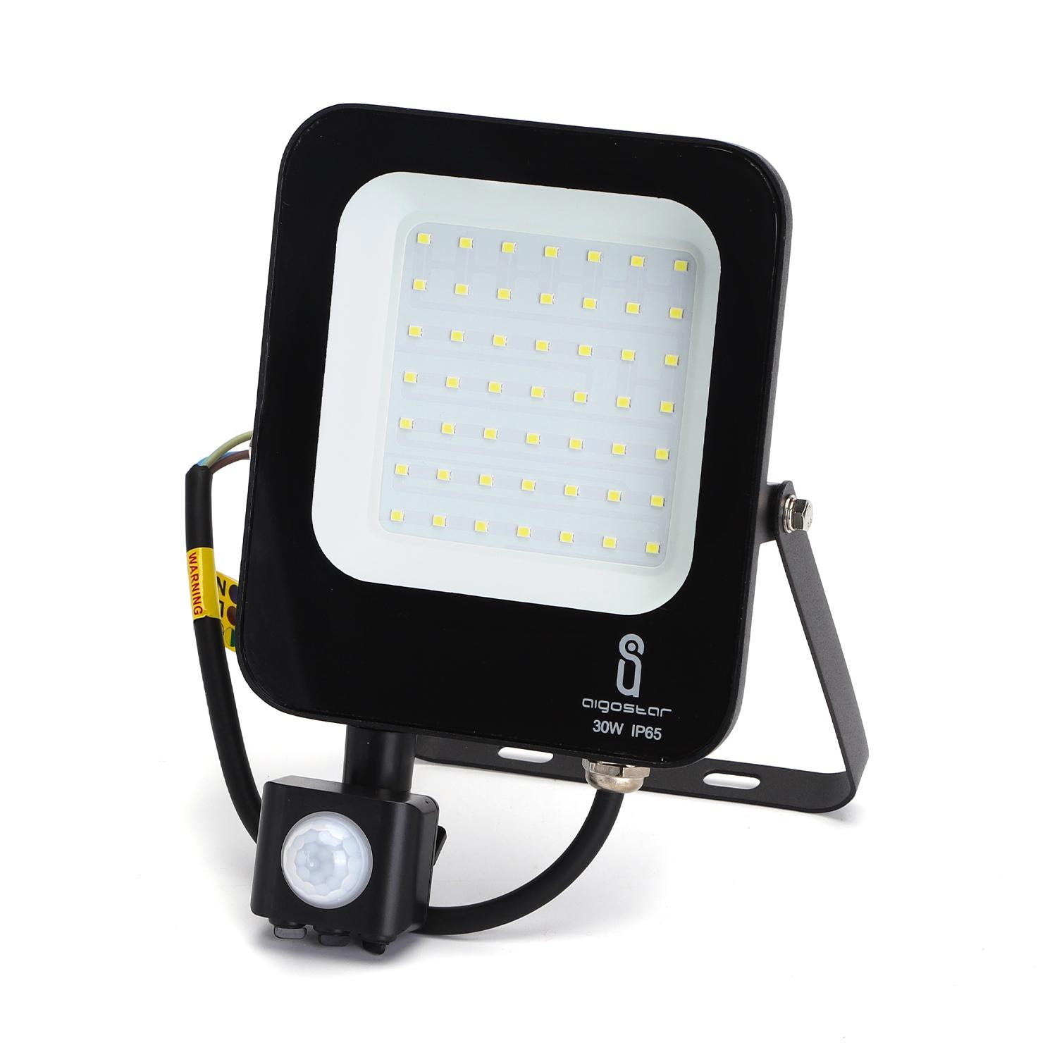 LED Floodlight with Sensor Black 30W