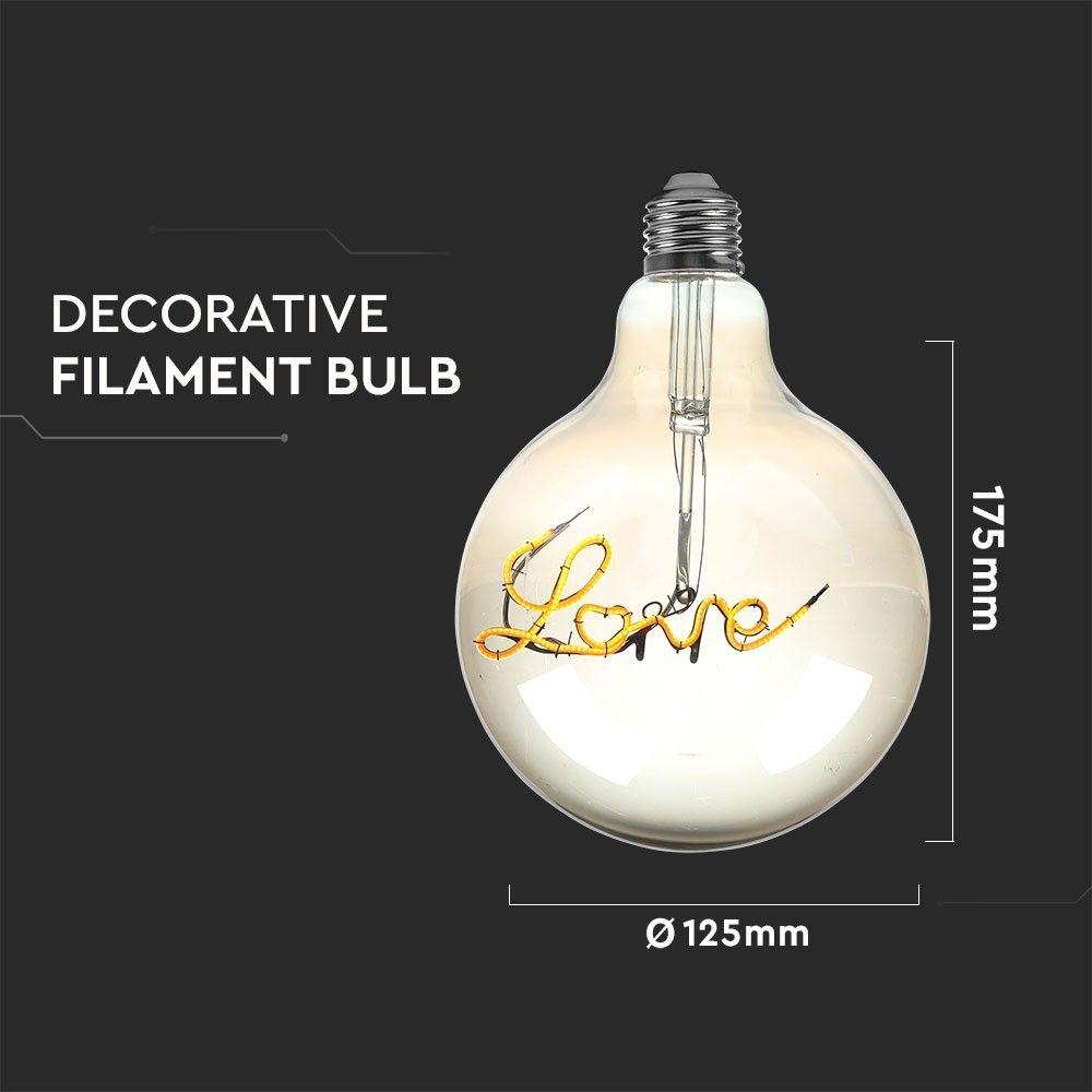 VT-2205 5W LED G125 LED FILAMENT BULB -AMBER GLASS 2200K E27