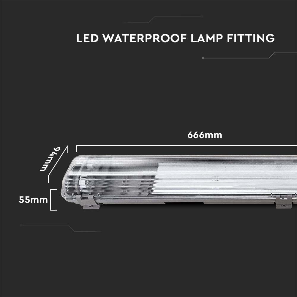 VT-12004 T8 WP LAMP FITTING 2x60CM WITH METAL HERMETIC SEAL IP65