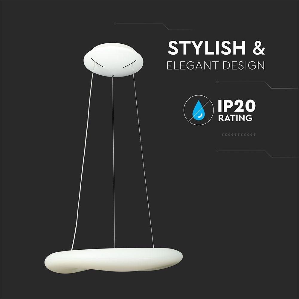 32W Lampa Wisząca, Okrągła, Ściemniana, Biały, VTAC, SKU 3958