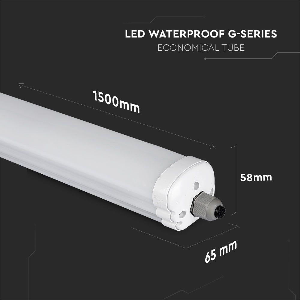 LED Oprawa hermetyczna LED Seria-G, 150cm, Barwa:6400K, IP65, VTAC, SKU 6286