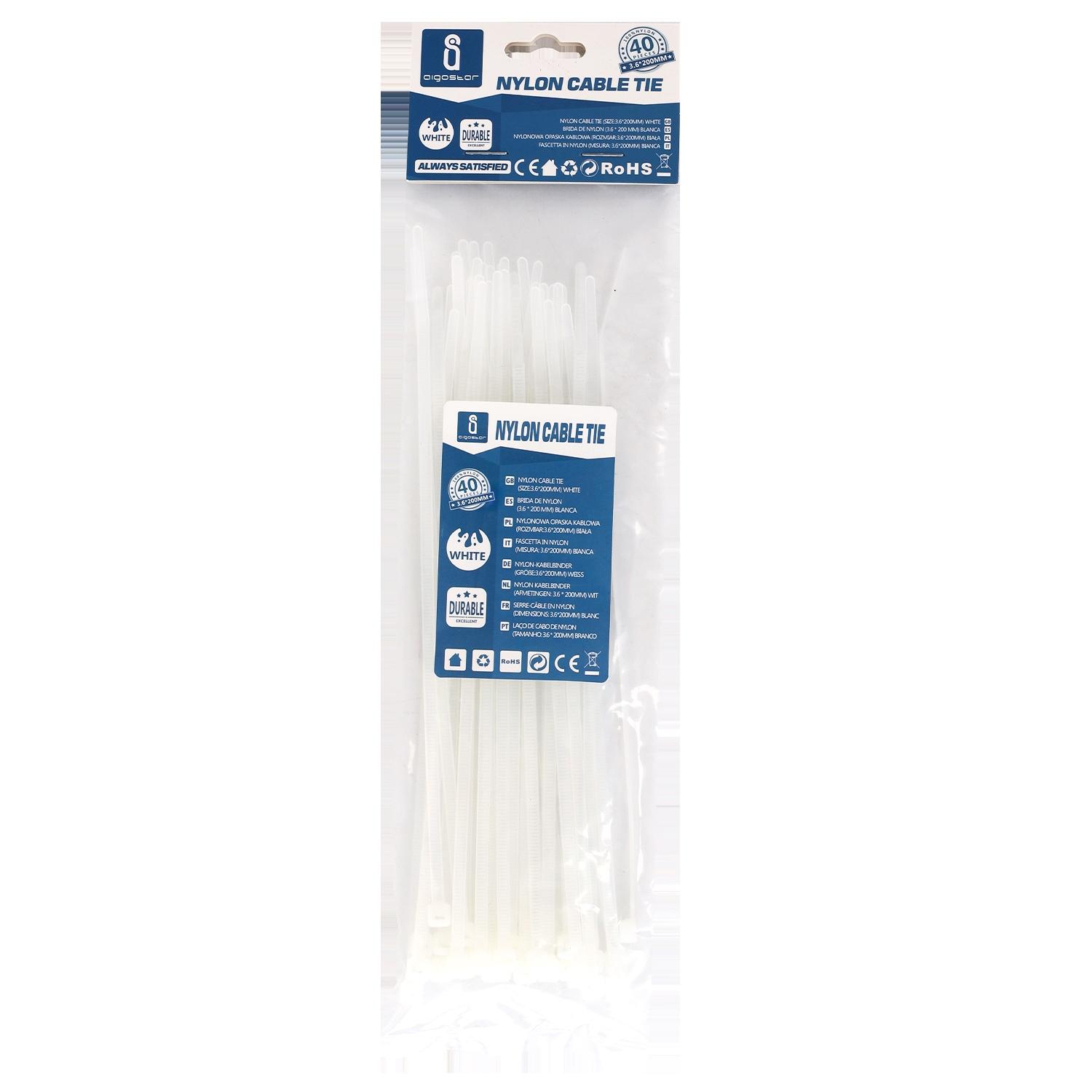 Nylon Cable Ties W3.6*L200mm White