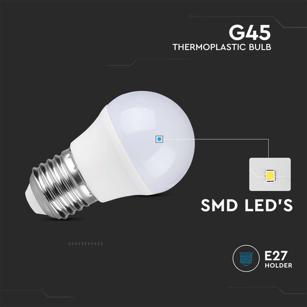 VT-290 6.5W G45 PLASTIC BULB SAMSUNG CHIP 3000K E27