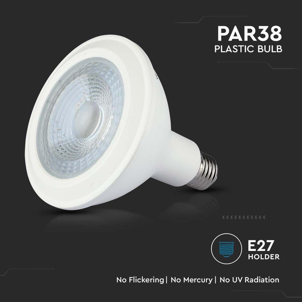 12.8W PAR 38 Żarówka LED, Chip SAMSUNG, Barwa:3000K, Trzonek:E27, VTAC, SKU 21150