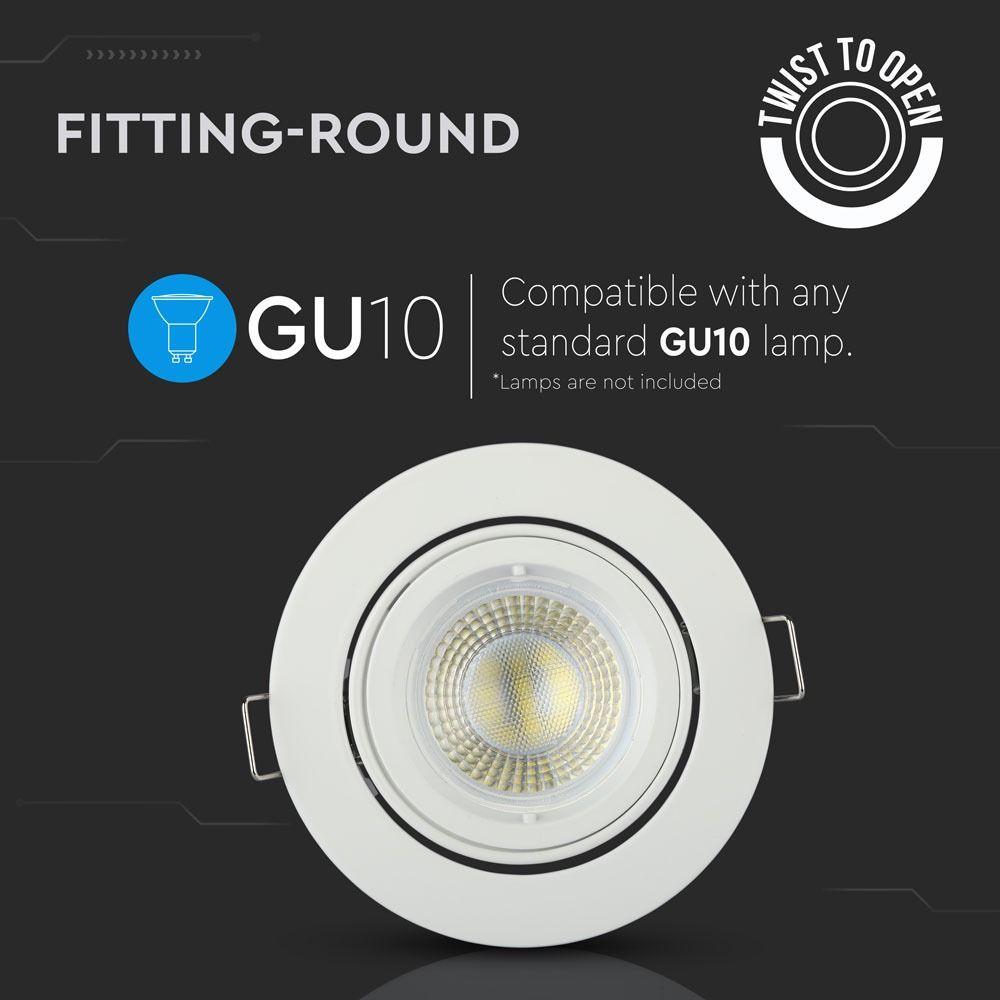 VT-775 GU10 FITTING ROUND- WHITE