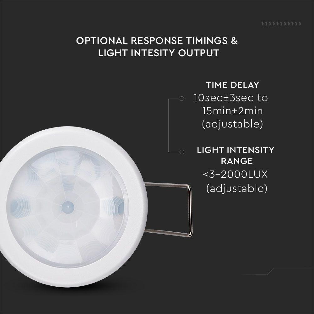 VT-8092 PIR CEILING SENSOR-WHITE BODY (MAX:400W LED)