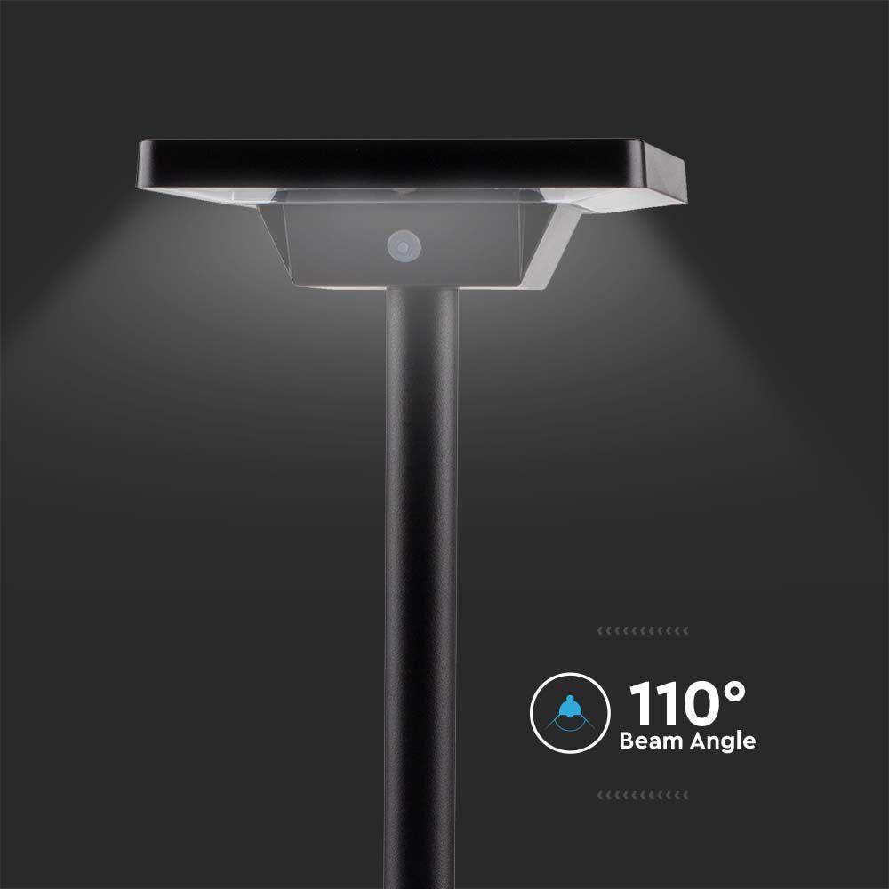 VT-4102 2W LED SPIKE SOLAR GARDEN LIGHT ALUMINUM SURFACE MOUNTED BASE 3IN1 BLACK BODY