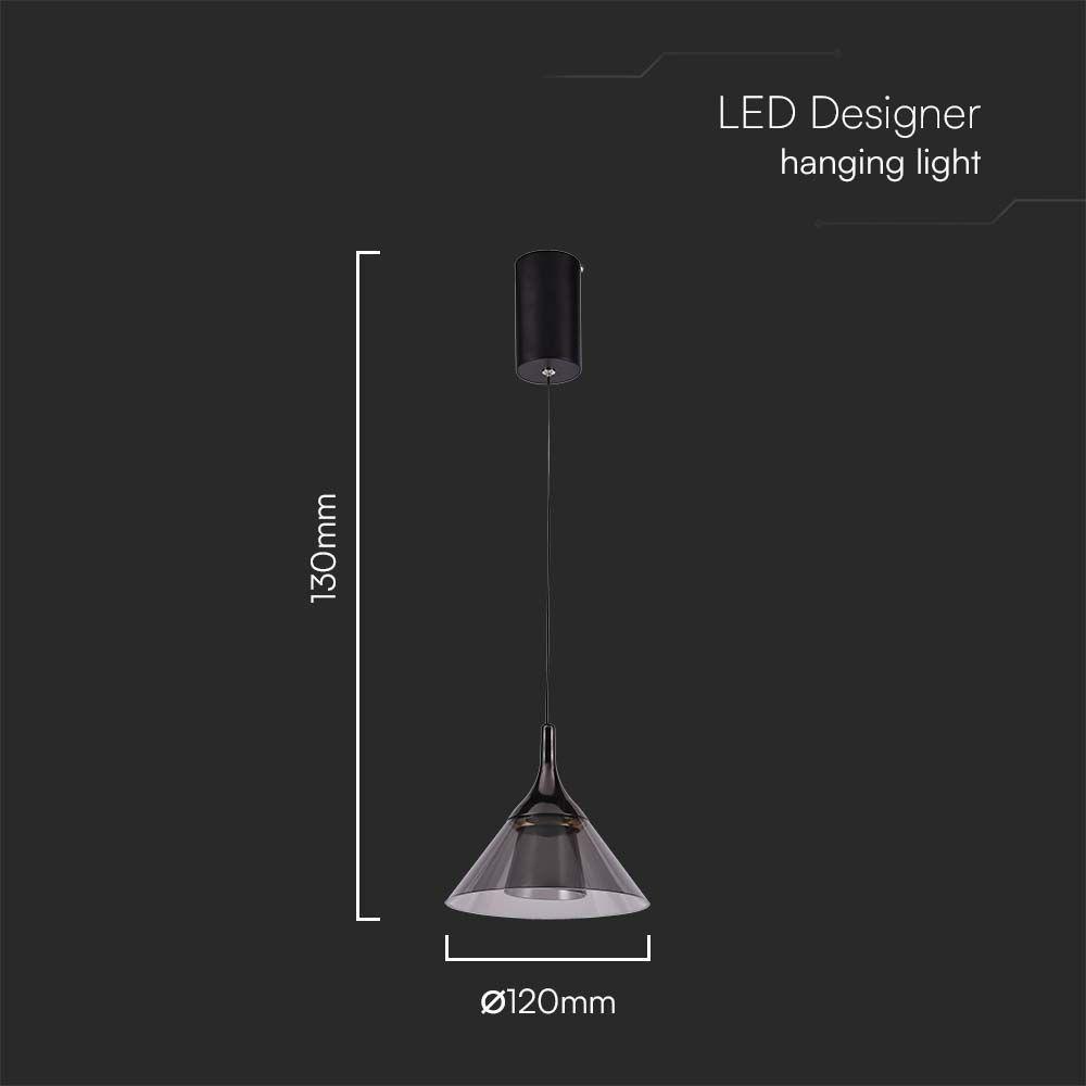 VT-7831 9W LED HANGING LAMP 19.5x17.5x100CM 4000K BLACK BODY