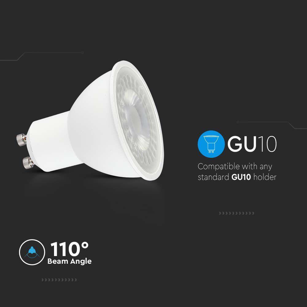 7.5W GU10 Żarówka LED, Chip SAMSUNG, Barwa:4000K, Kąt 110', Trzonek:GU10 , VTAC, SKU 21873