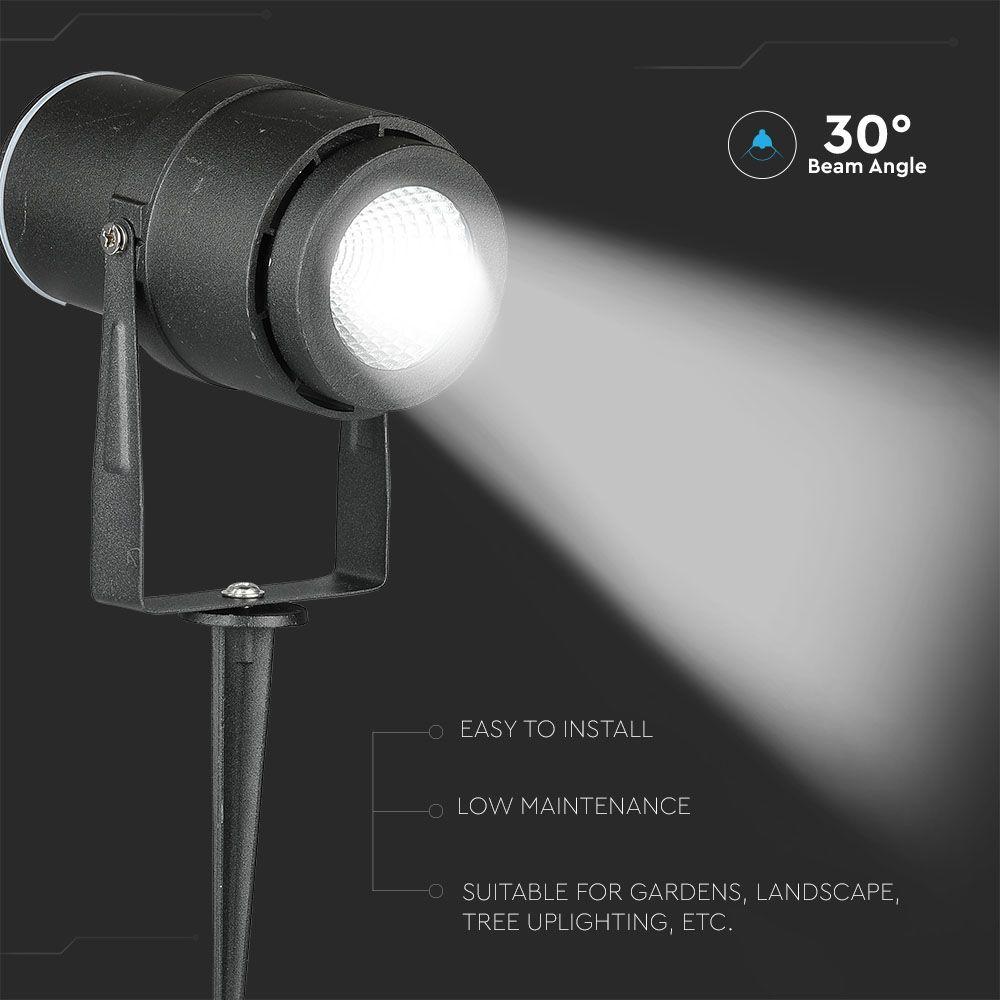 12W Oprawa ogrodowa SPIKE, Barwa:3000K, Obudowa: Czarny , VTAC, SKU 217544