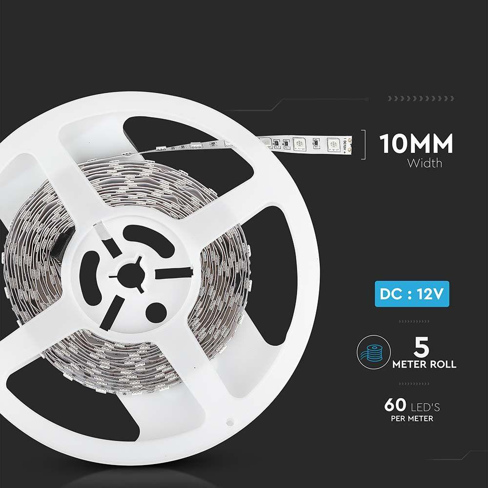 11W Taśma LED, Barwa:6400K, IP20, Rolka:5m, VTAC, SKU 212126