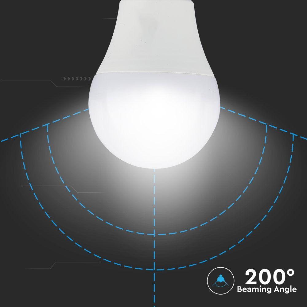 9W A60 Żarówka LED, Barwa:6400K, Ściemniana - 3 stopnie, Trzonek:E27, VTAC, SKU 4449