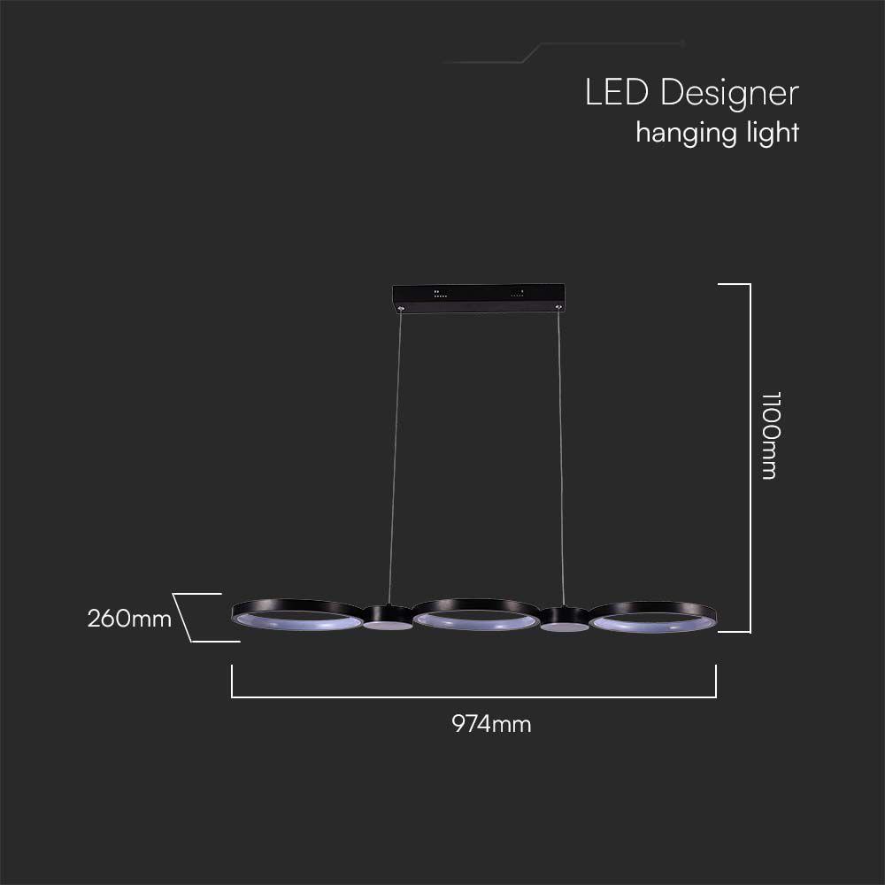 VT-7820 38W LED HANGING LAMP (95x100CM) 4000K BLACK BODY