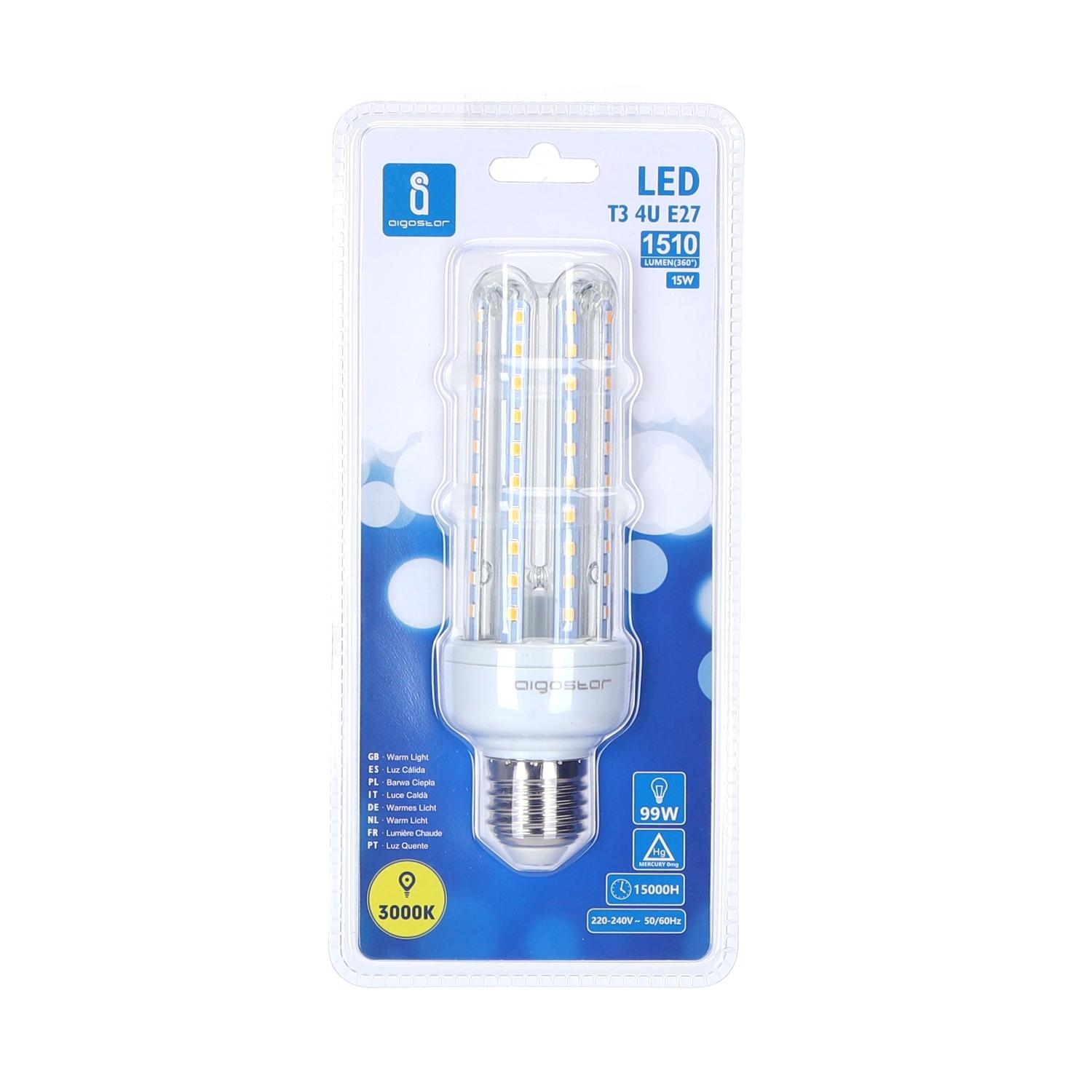 LED E27 15W U-tube