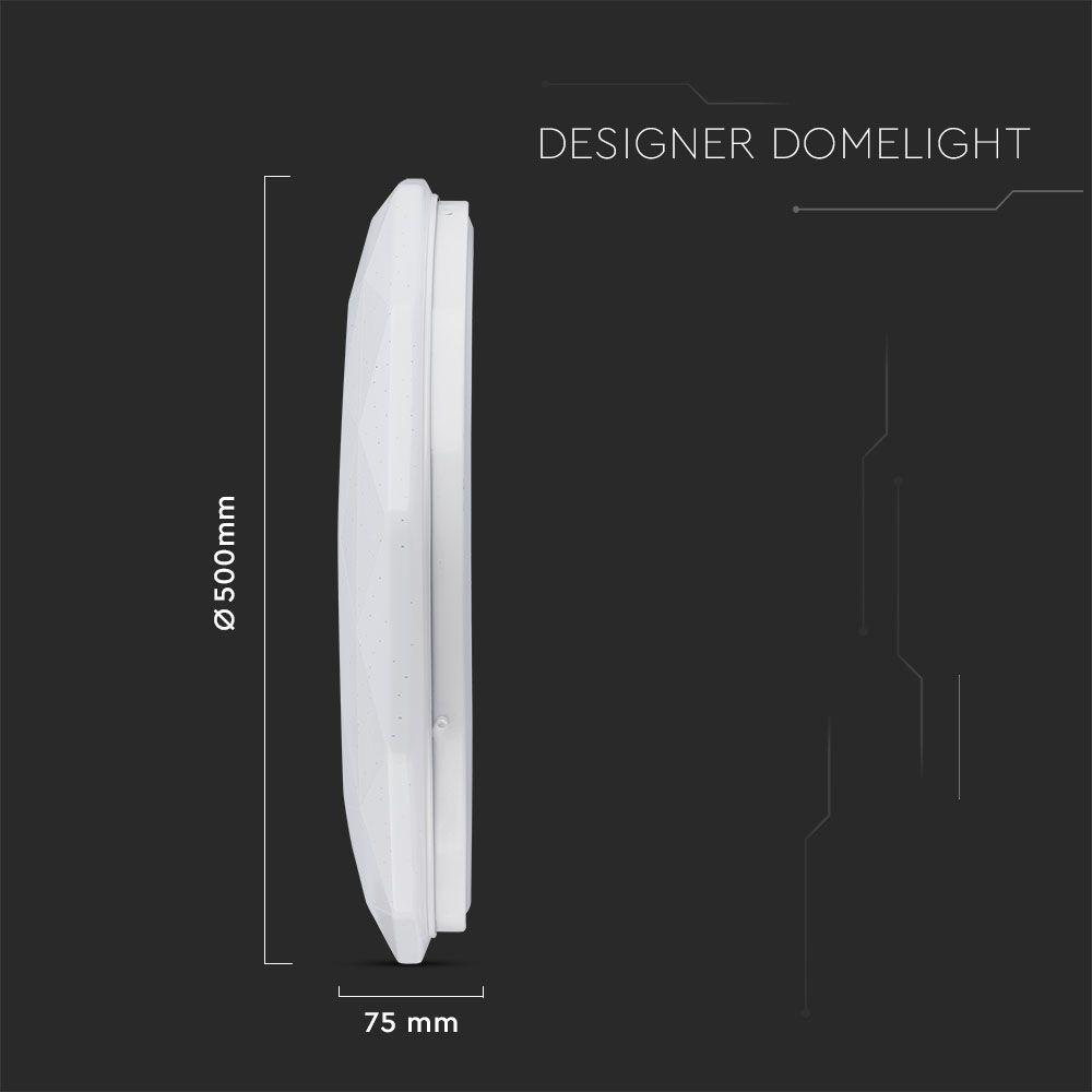 30W/60W/30W Dekoracyjny plafon LED, Barwa: 3w1, Ściemniany, Klosz z efektem diamentu, VTAC, SKU 2114921