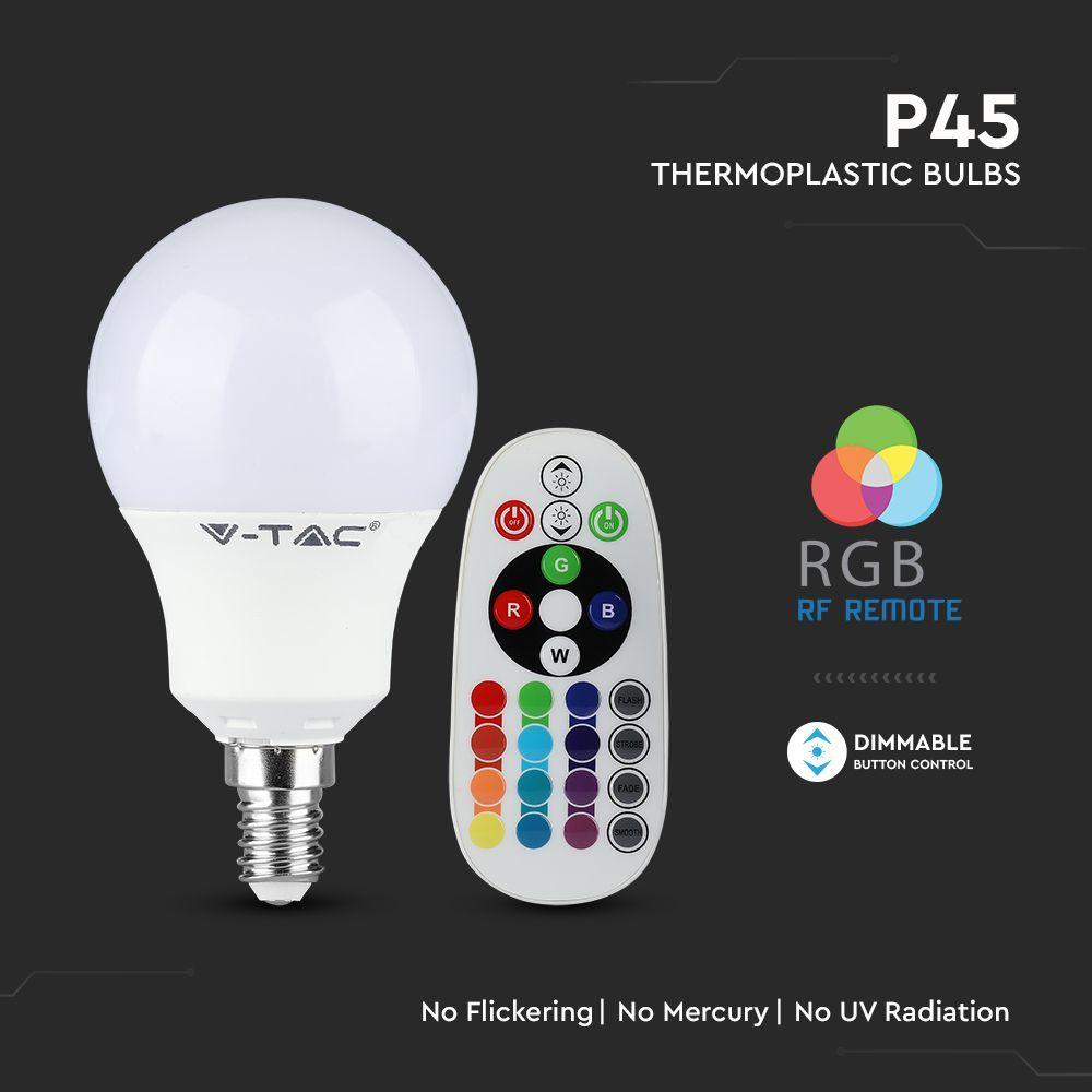 VT-2234 4.8W P45 LED SMART BULB RF CONTROL RGB+3000K DIMMABLE E14