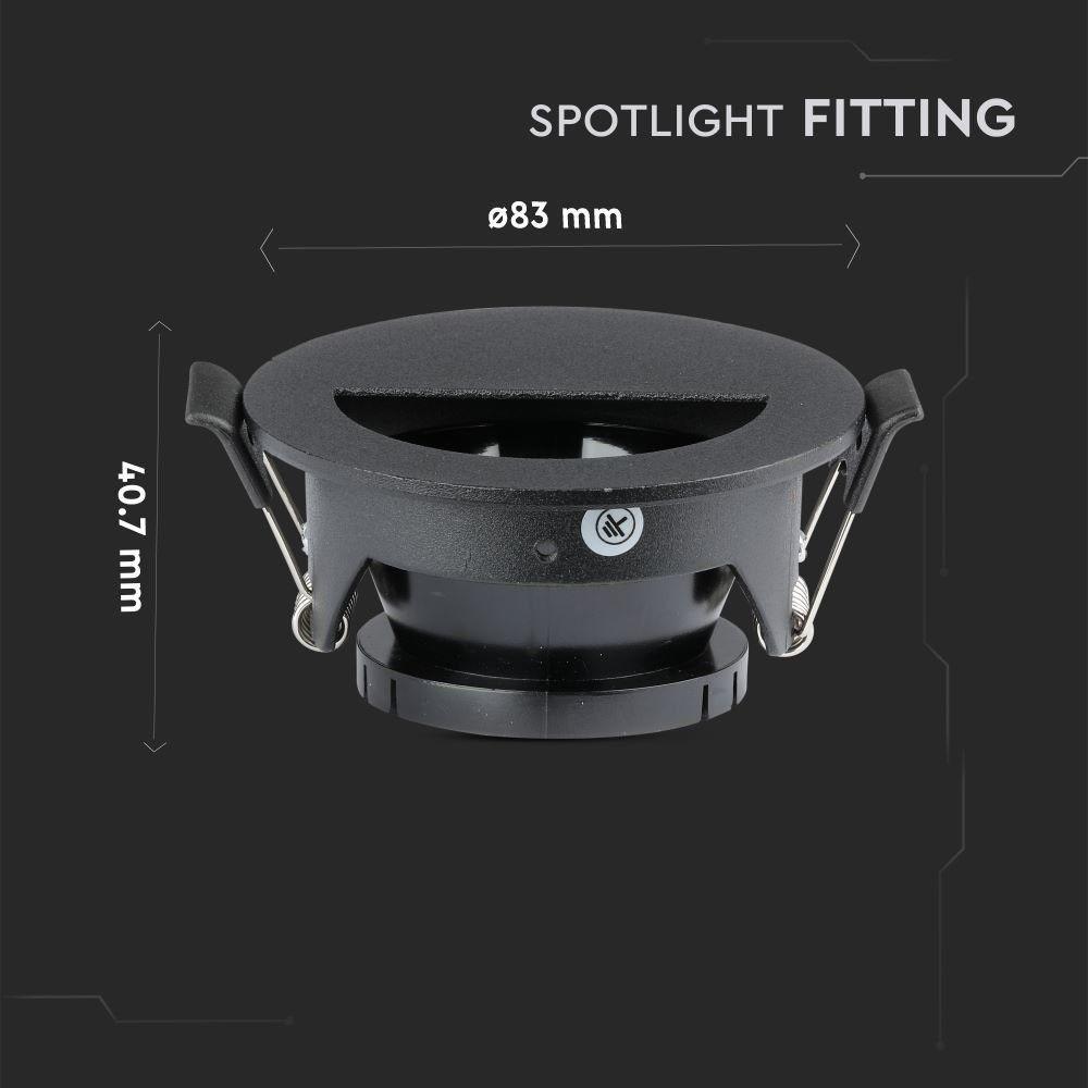 VT-884 GU10 FITTING HALF CIRCLE BLACK