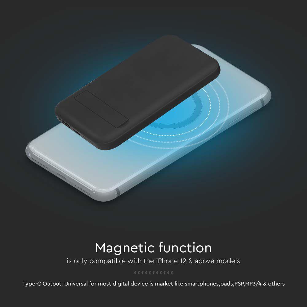 VT-3529 10000mah MAGNETIC WIRELESS POWER BANK WITH METAL RING-BLACK