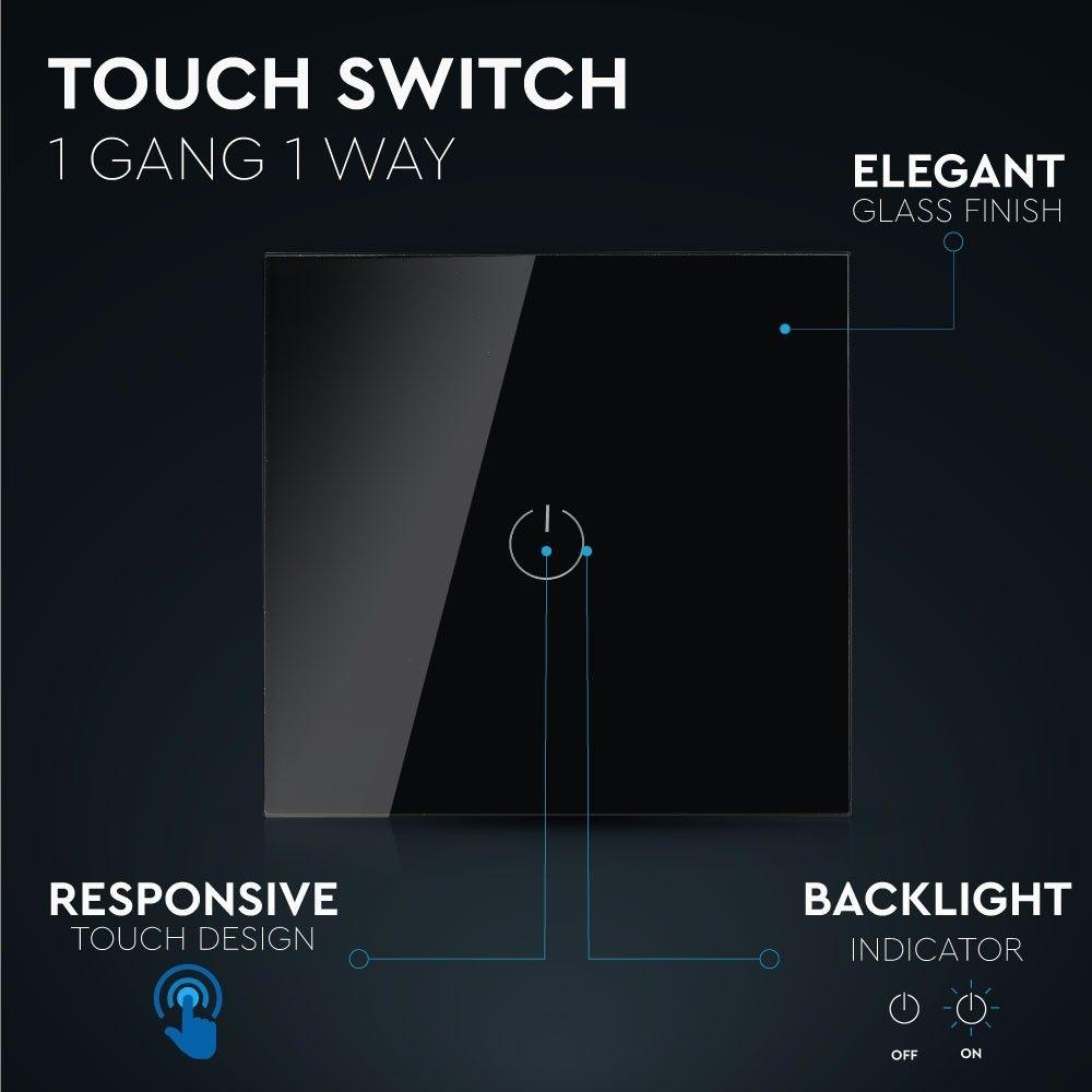 VT-5111 1 GANG 1 WAY TOUCH SWITCH-BLACK