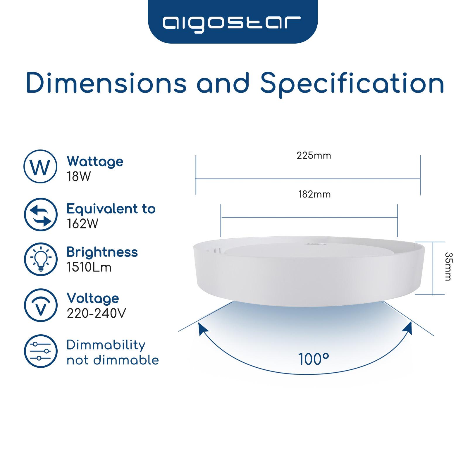 E6 LED  Surface-mounted Round Downlight 18W Yellow Light