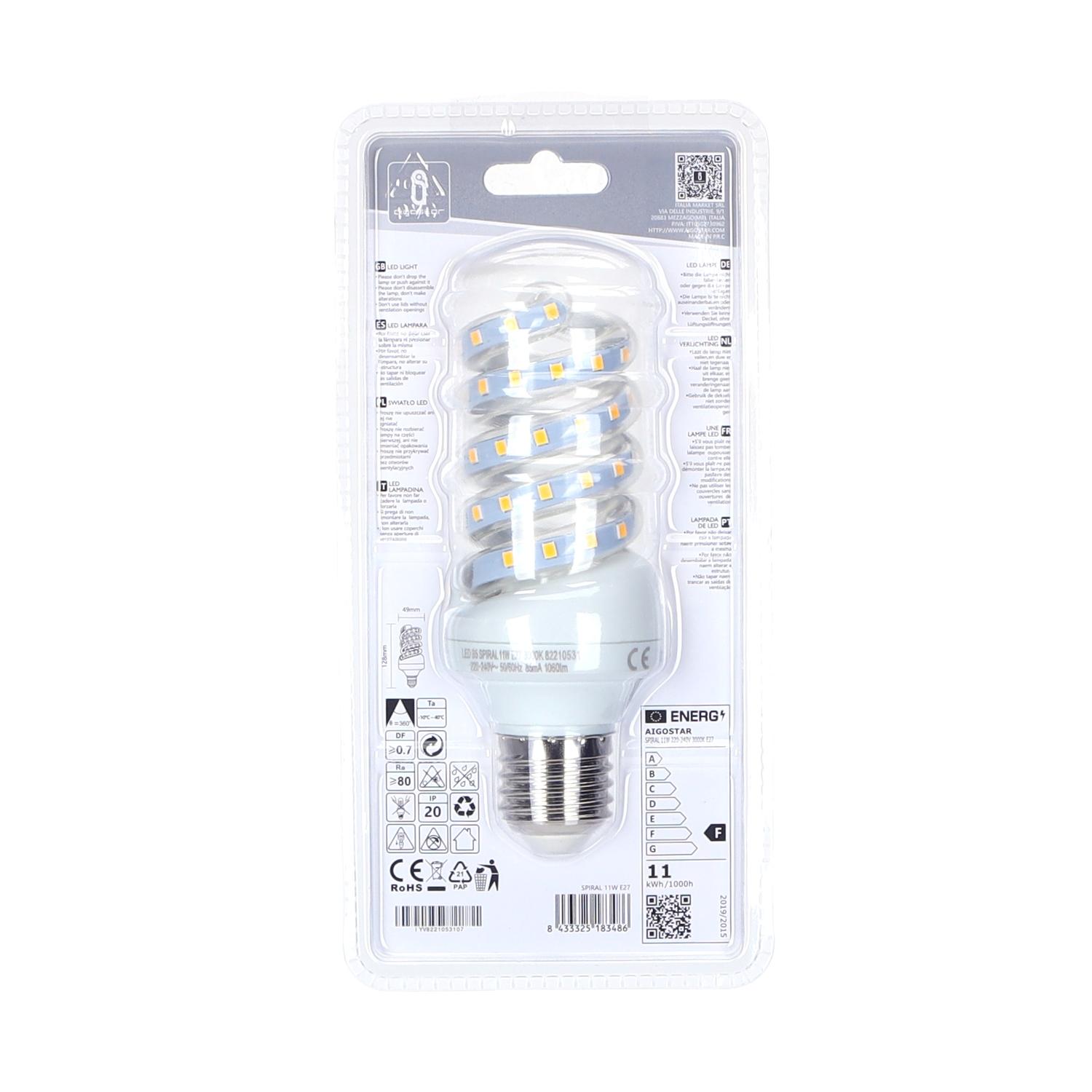 LED E27 11W Spiral tube