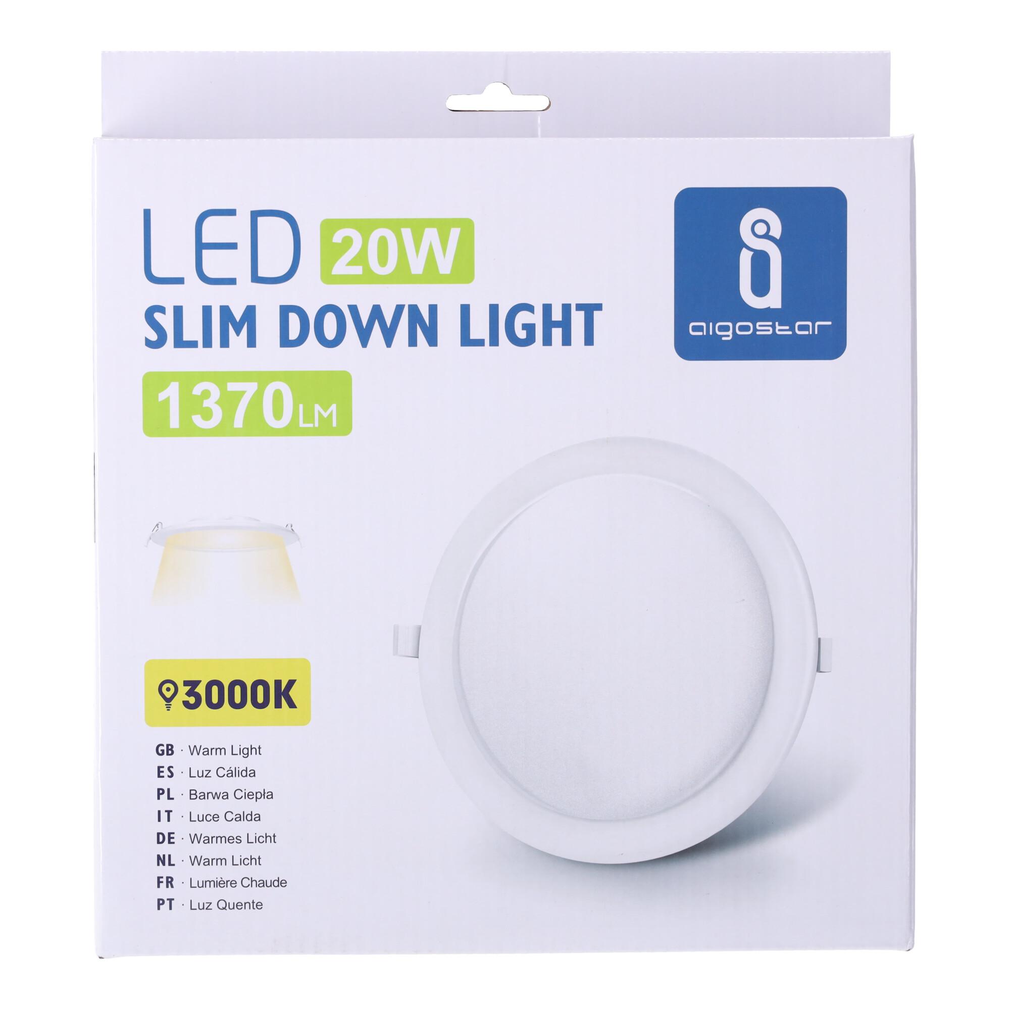 Podtynkowa okrągła lampa LED/Down light 20W 3000K