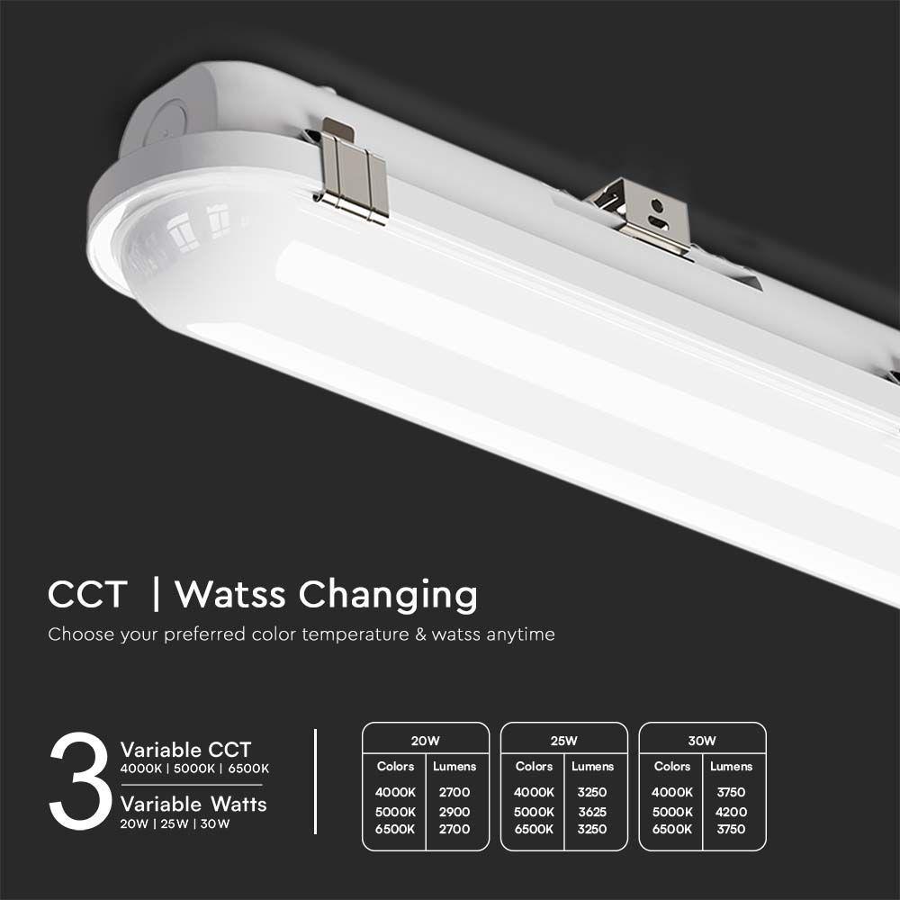 20W/25W/30W Lampa zintegrowana, Długość: 120cm, Chip Samsung, Barwa: 3w1, Skuteczność: 135lm/W / IK10       , VTAC, SKU 23071