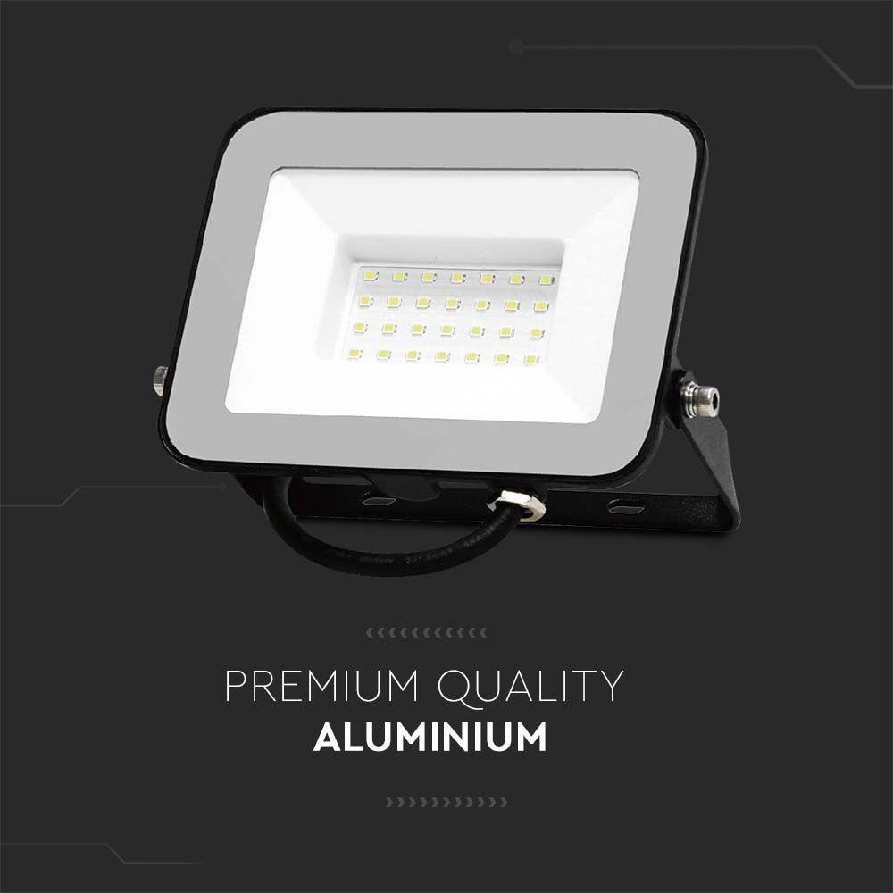 VT-44030 30W FLOODLIGHT SAMSUNG CHIP 4000K BLACK BODY GREY GLASS