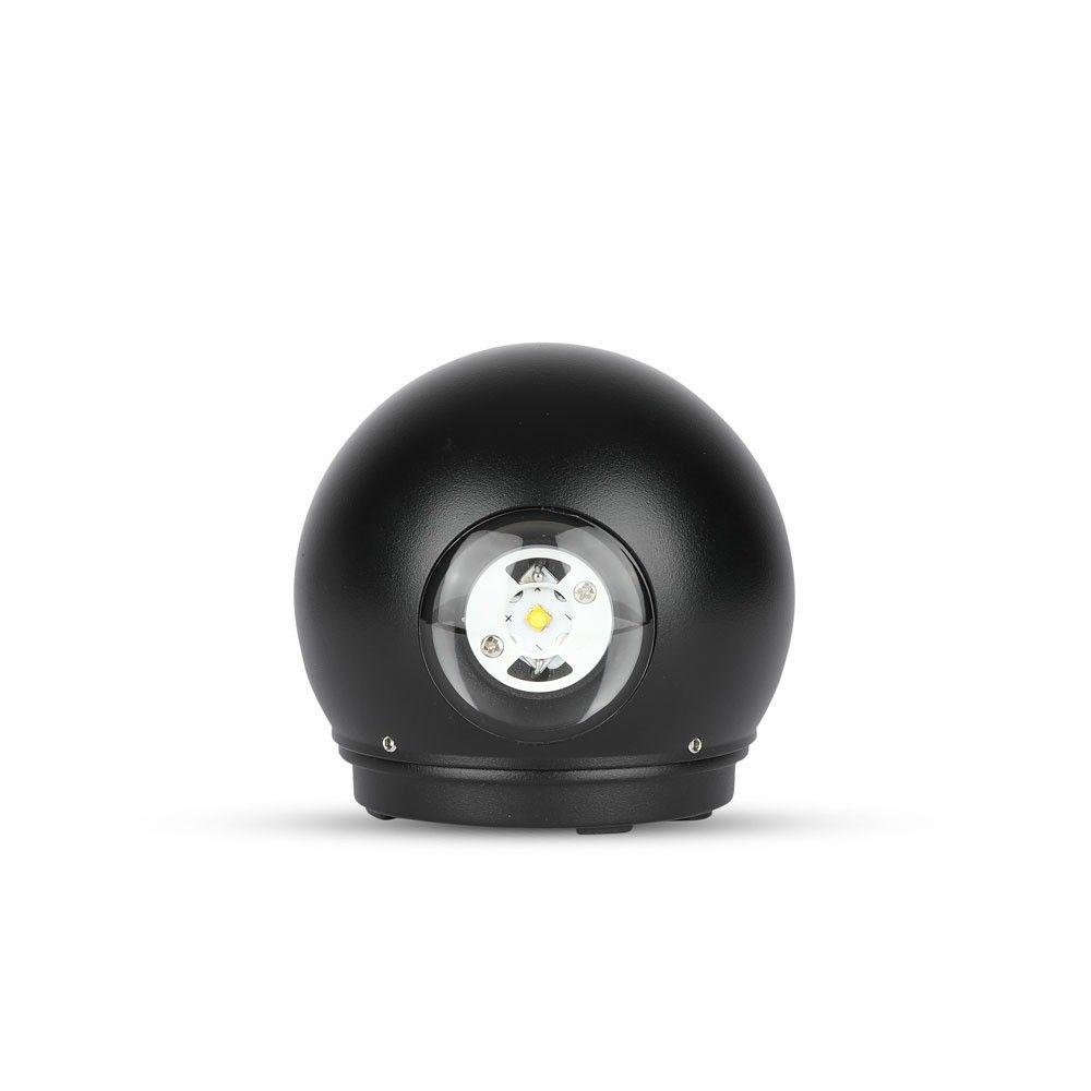 6W Lampa ścienna LED, Barwa:3000K, Obudowa: Czarna, VTAC, SKU 8303