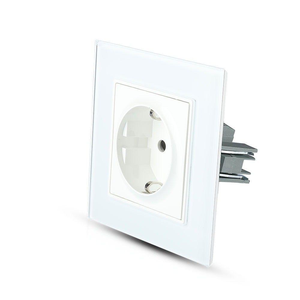 VT-5711 EU SOCKET 16A(GLASS PANEL)-WHITE