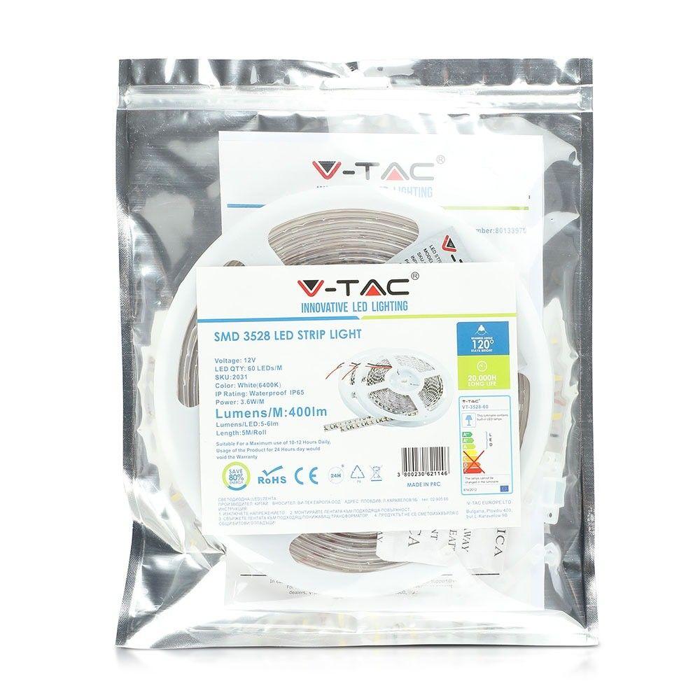 VT-3528-60 3.6W/M LED STRIP LIGHT 3000K IP65 (5M/ROLL)(PRICE PER M)