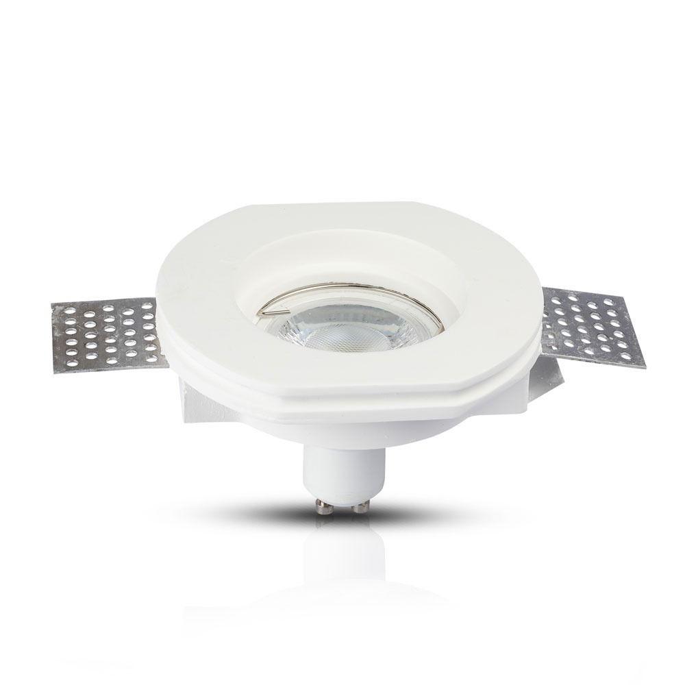 VT-764 GU10 GYPSUM FITTING ROUND-WHITE