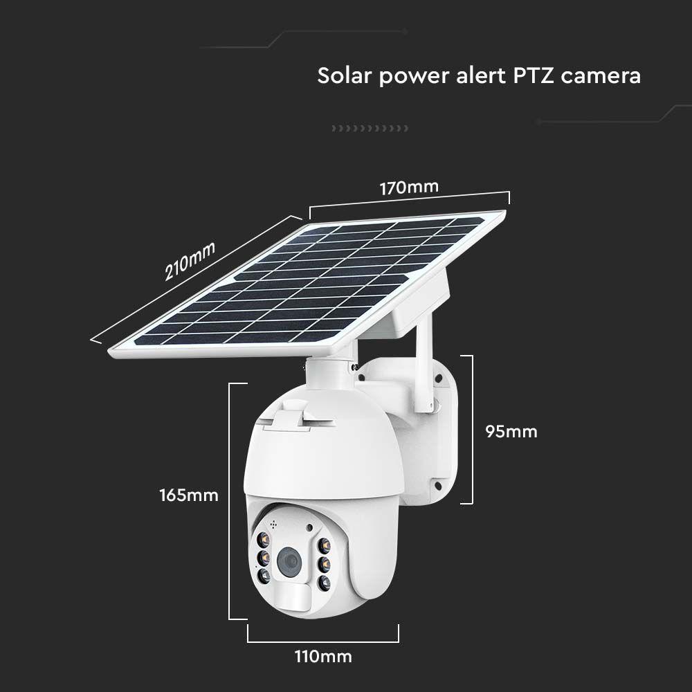 1080P Kamera zewnętrzna WiFi SMART z panelem solarnym, Sensor, IP65, biała, VTAC, SKU 11618