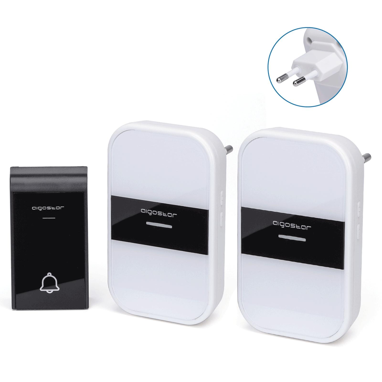 AC Wireless Digital Door Bell (one to two) White & Black