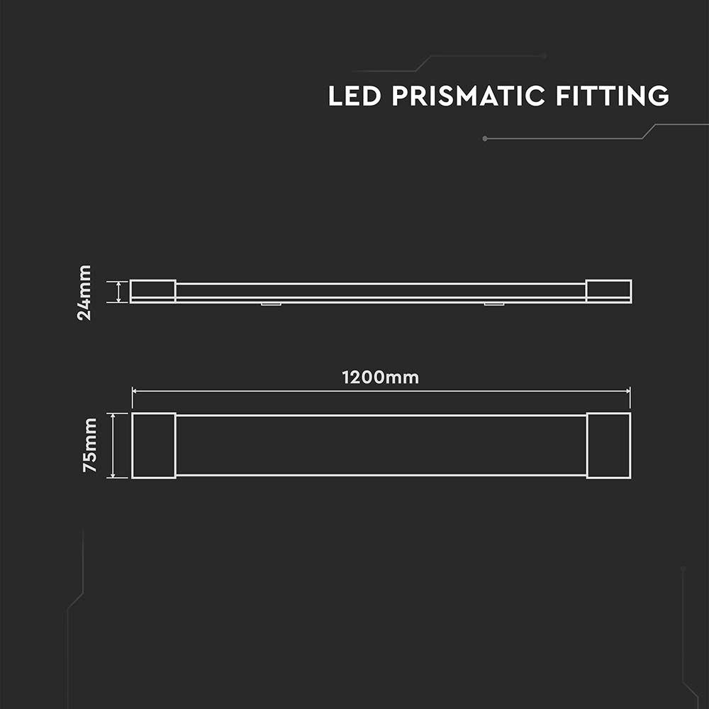 VT-8330 30W LED GRILL FITTING 120CM FAST CONNECT & CABLE 60CM 3000K 155LM/W 5YRS WTY