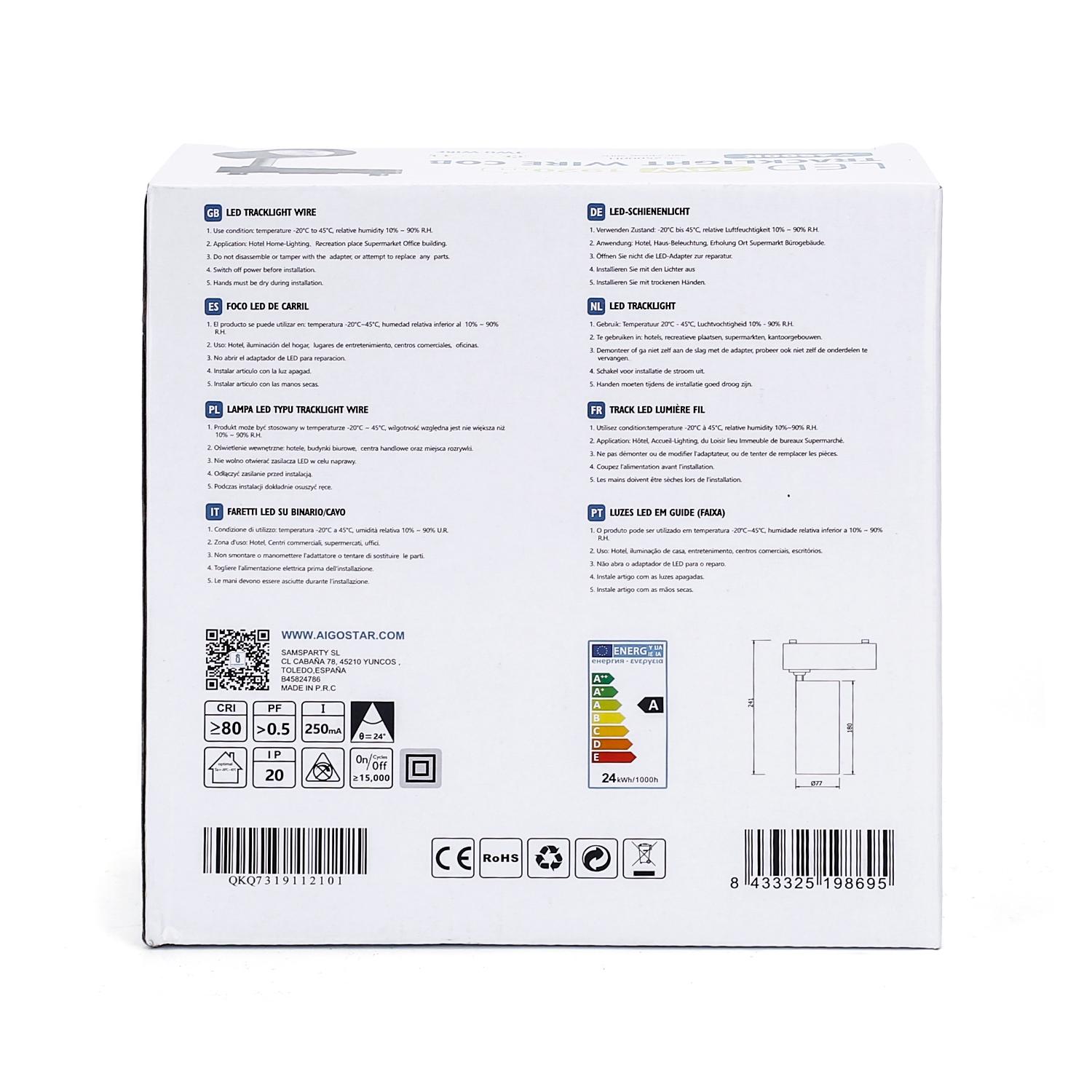 Światło dwutorowe LED, 24W, 6500K, 1920lm