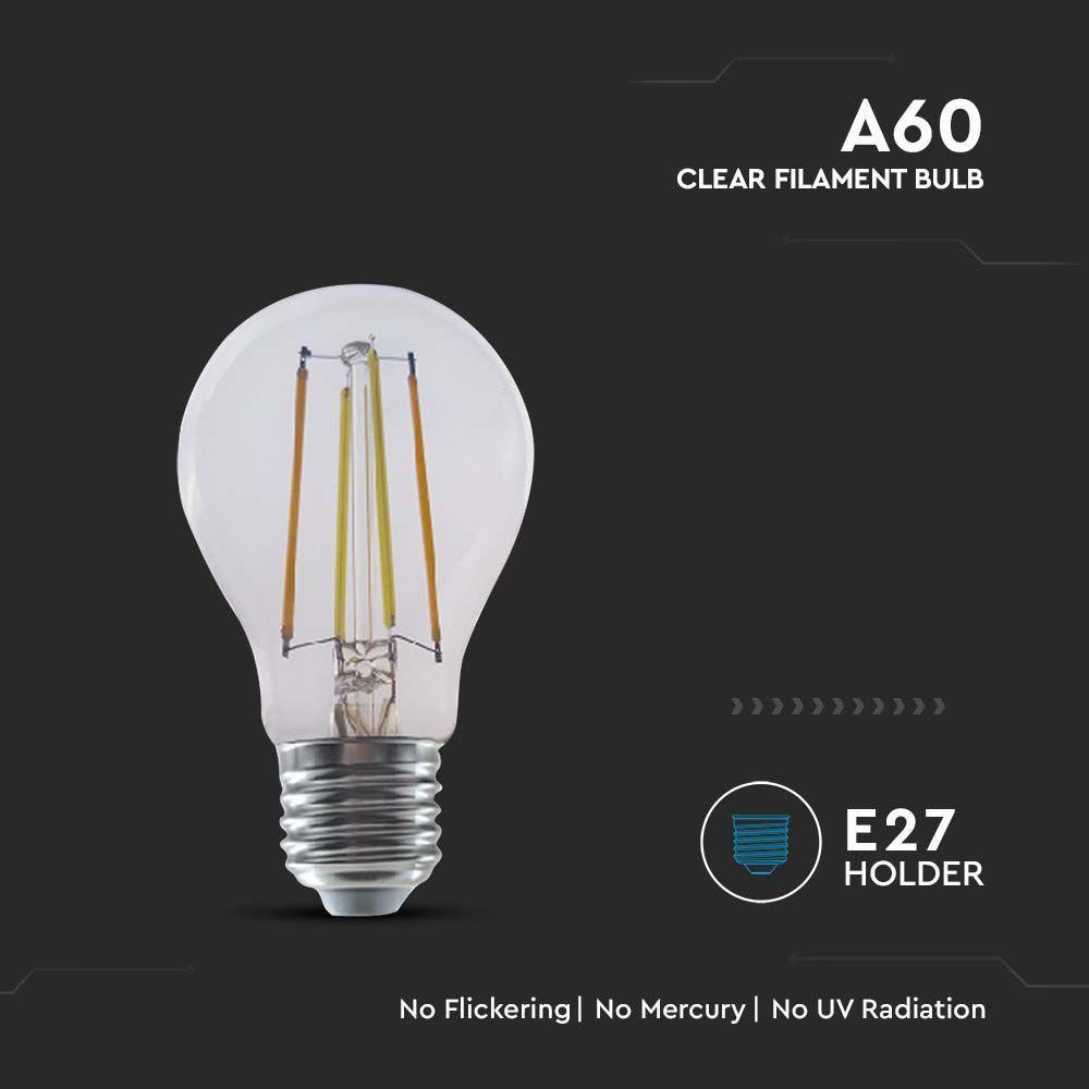 VT-5137 7W A60 FILAMENT BULB COMPATIBLE WITH AMAZON ALEXA & GOOGLE HOME 3IN1 E27