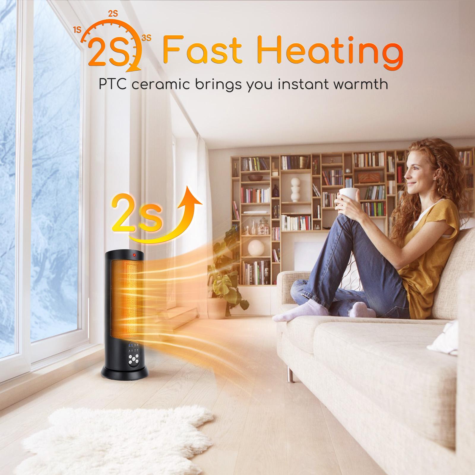 1500W PTC Electric Heater with Remote Control and OSC Function