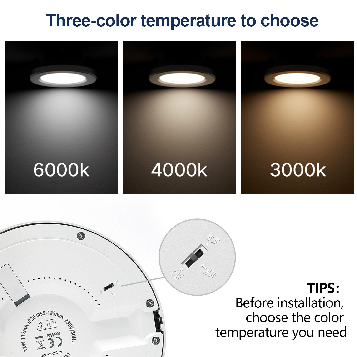 Downlight okrągły LED 12W Regulowana wielkość i temperatura koloru