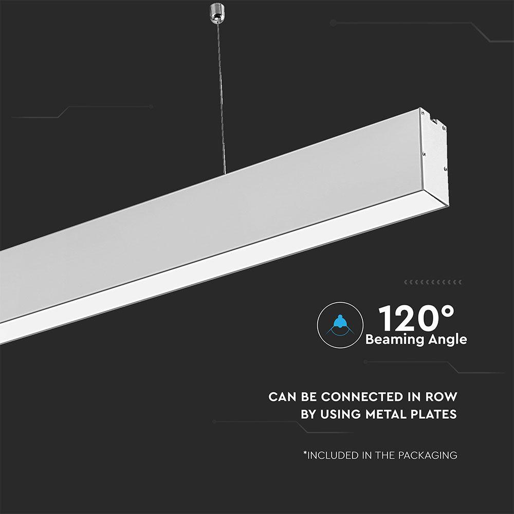 VT-7-40 40W LED LINEAR (SLIM) SUSPENSION LIGHT SAMSUNG CHIP 4000K-SILVER BODY