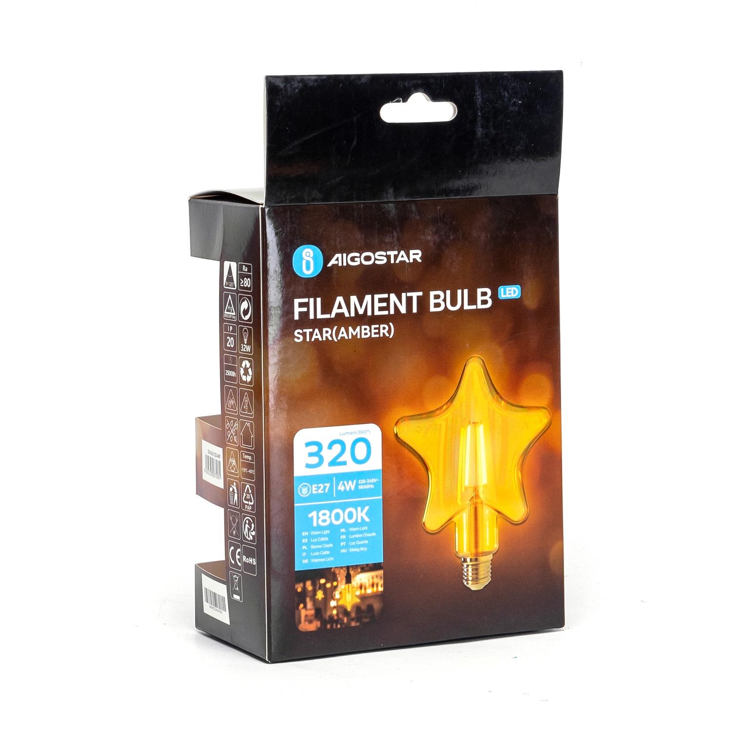 LED Filament Bulb (Star) E27 4W