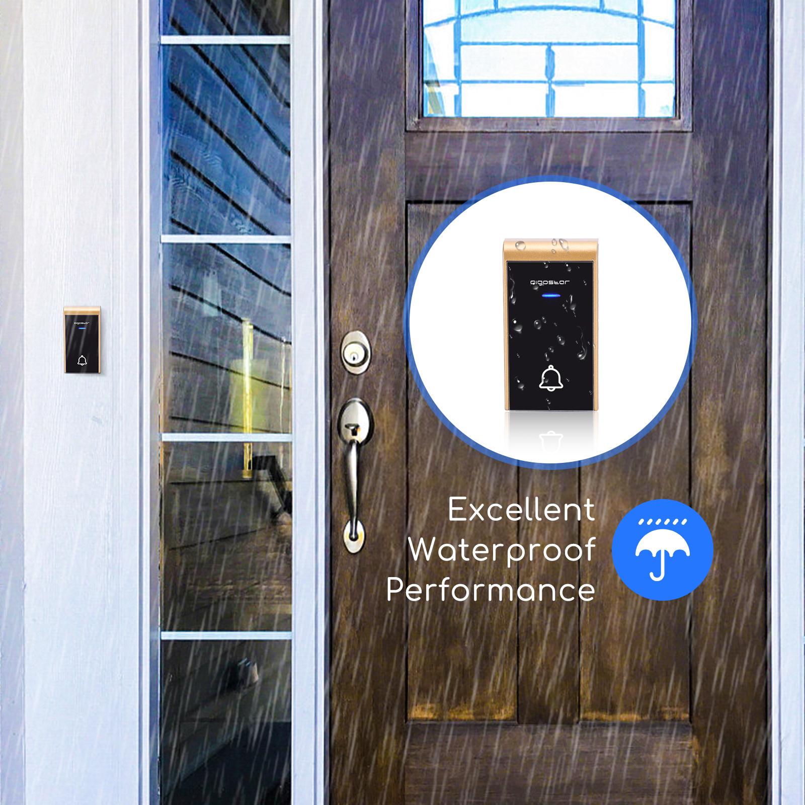 DC Wireless Doorbell Black & Golden